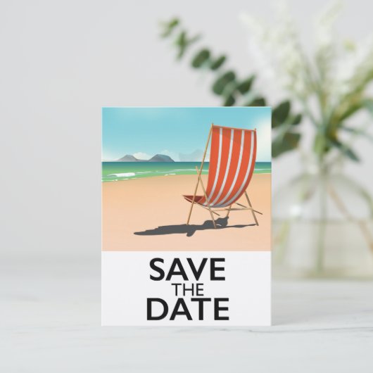 Bewaar de datum vintage strandstoel (Staand voorkant)
