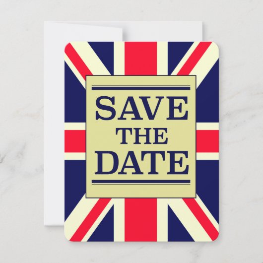 Bewaar de datum Vintage Union jack (Voorkant)
