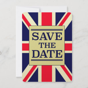 Bewaar de datum Vintage Union jack Kaart