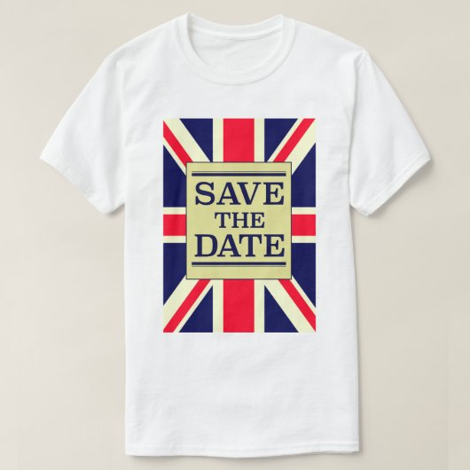 Bewaar de datum vintage Union jack T-shirt (Design voorkant)