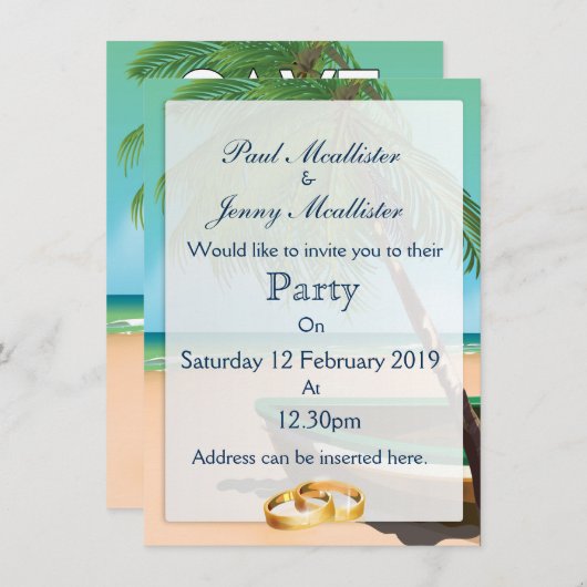 Bewaar de datum vintage vissersboot kaart (Voorkant / Achterkant)