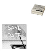 Bewaar de datum vintage vissersboot rubberstempel (Gestempeld)