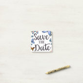 Bewaar de datum Vintage Vlinders. Post-it® Notes (Op bureau)