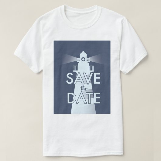 Bewaar de datum vintage vuurtoren t-shirt (Design voorkant)