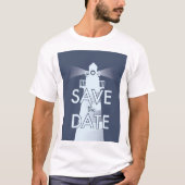 Bewaar de datum vintage vuurtoren t-shirt (Voorkant)