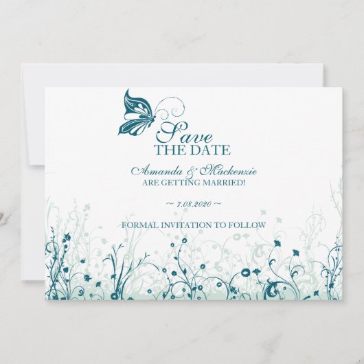 Bewaar de datum ~ Vlindertuin 6 Save The Date (Voorkant)