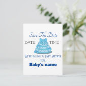 Bewaar de datum voor babyshower ansichtkaart voor  briefkaart (Staand voorkant)