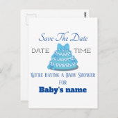 Bewaar de datum voor babyshower ansichtkaart voor  briefkaart (Voorkant / Achterkant)