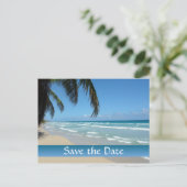 Bewaar de datum voor Beach Wedding Aankondigingskaart (Staand voorkant)