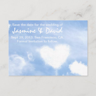 Bewaar de datum voor de bruiloft - Hartvormige wol Save The Date