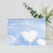 Bewaar de datum voor de bruiloft - Hartvormige wol Save The Date (Staand voorkant)