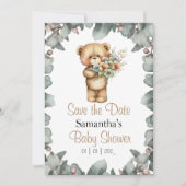Bewaar de datum voor een Beary Schattige Baby show Kaart (Voorkant)