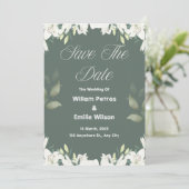Bewaar de datum voor een Olive Green Wedding Kaart (Staand voorkant)