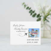 Bewaar de datum voor het huwelijk in Las Vegas, Ne Feestdagenkaart (Staand voorkant)