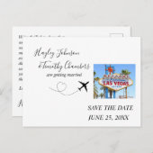 Bewaar de datum voor het huwelijk in Las Vegas, Ne Feestdagenkaart (Voorkant / Achterkant)