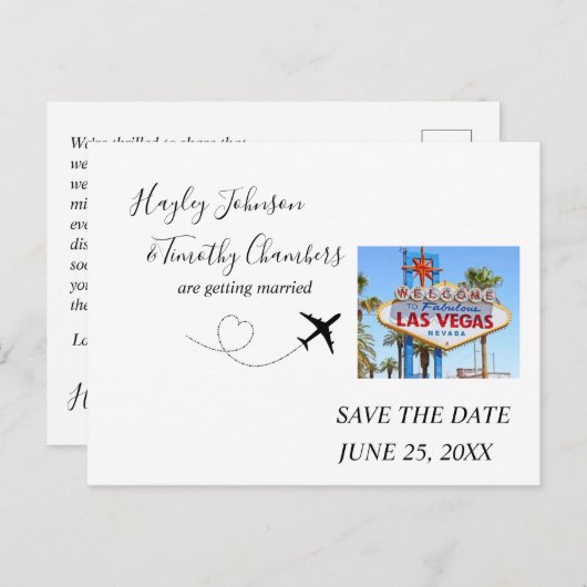Bewaar de datum voor het huwelijk in Las Vegas, Ne Feestdagenkaart (Voorkant / Achterkant)