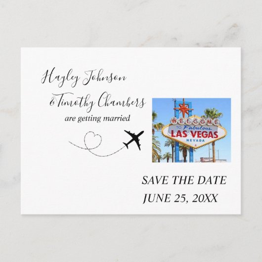 Bewaar de datum voor het huwelijk in Las Vegas, Ne Feestdagenkaart (Voorkant)