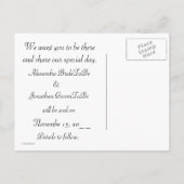 Bewaar de datum voor onze bruiloft Flip Flop Sanda Aankondigingskaart (Achterkant)