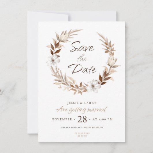 "Bewaar de datum voor onze grote dag: [Couple's Na Kaart (Voorkant)