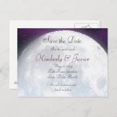 Bewaar de datum voor Space Thema Wedding Aankondigingskaart (Voorkant / Achterkant)