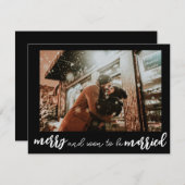 Bewaar de datum, vrolijk en binnenkort getrouwd Fo Feestdagenkaart (Voorkant / Achterkant)