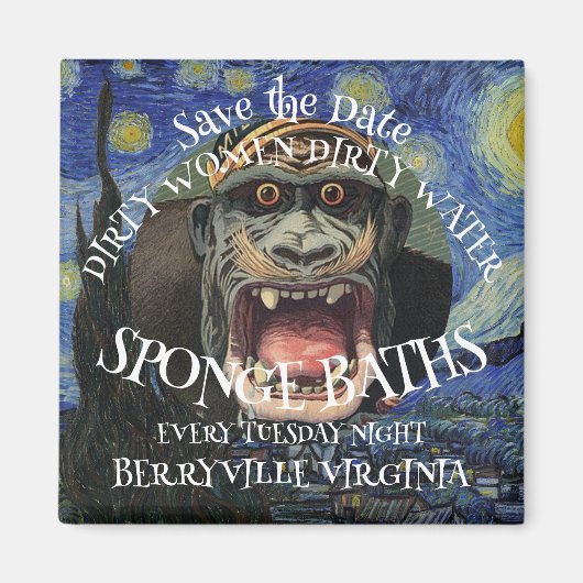 BEWAAR DE DATUM VUILE VROUWEN SPUGBADEN DINSDAG MAGNEET (Voorkant)