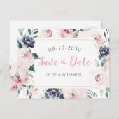 Bewaar de datum waarop de botanische bloesem wordt aankondigingskaart (Voorkant / Achterkant)