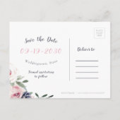 Bewaar de datum waarop de botanische bloesem wordt aankondigingskaart (Achterkant)