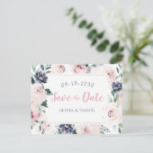 Bewaar de datum waarop de botanische bloesem wordt aankondigingskaart (Staand voorkant)