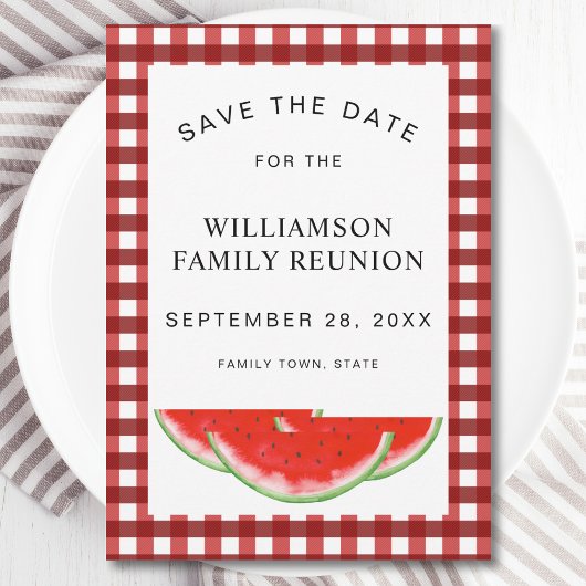 Bewaar de datum Watermelon Family Reunion Save The Date