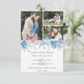 Bewaar de datum Waterverf Floral Wedding Kaart (Staand voorkant)