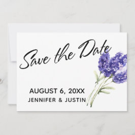Bewaar de datum waterverf lavendelbloemen save the date