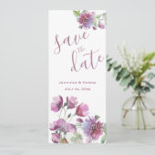 Bewaar de datum Waterverf Paarse Bloemen Save The Date (Staand voorkant)
