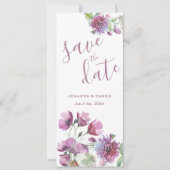 Bewaar de datum Waterverf Paarse Bloemen Save The Date (Voorkant)