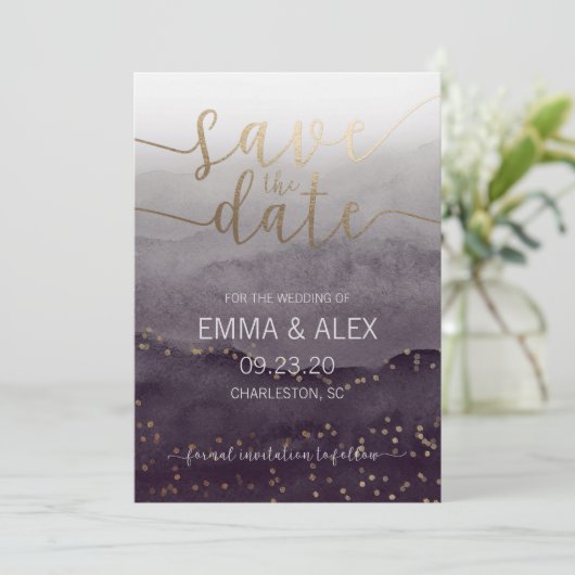 Bewaar de datum waterverf uitnodiging (Staand voorkant)