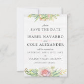 Bewaar de datum Waterverf vettige cactus Kaart (Voorkant)