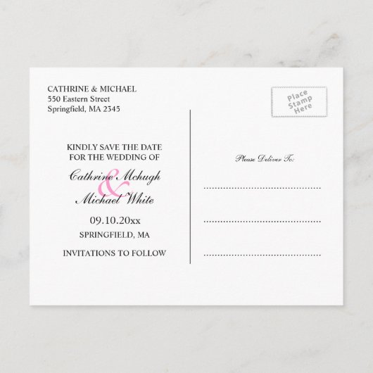 Bewaar de datum Wedding Birds Briefkaart (Achterkant)