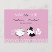 Bewaar de datum Wedding Birds Briefkaart (Voorkant)