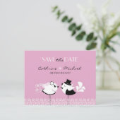 Bewaar de datum Wedding Birds Briefkaart (Staand voorkant)