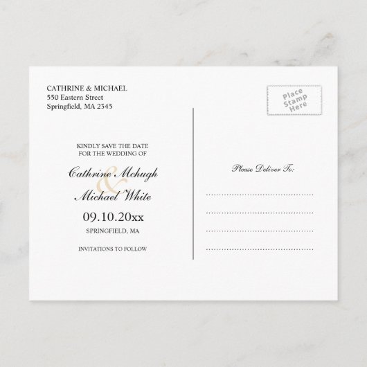 Bewaar de datum Wedding Birds Briefkaart (Achterkant)
