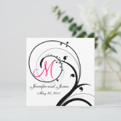 Bewaar de datum Wervelende Monogram Huwelijksaanko Save The Date (Staand voorkant)