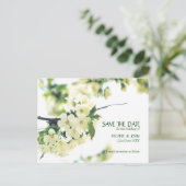 Bewaar de datum White Cherry Blossom Briefkaart (Staand voorkant)