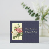 Bewaar de datum White Red Roses Briefkaart (Staand voorkant)