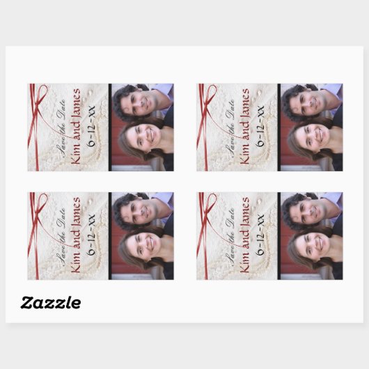 Bewaar de datum Wijnflessen Rechthoekige Sticker (Vel)