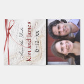 Bewaar de datum Wijnflessen Rechthoekige Sticker (Voorkant)