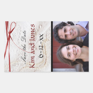 Bewaar de datum Wijnflessen Rechthoekige Sticker