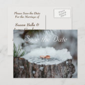 Bewaar de datum - Winter Wedding Aankondigingskaart (Voorkant / Achterkant)