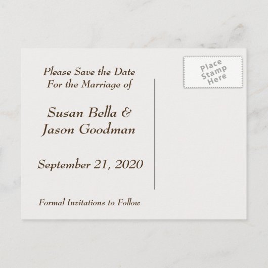Bewaar de datum - Winter Wedding Aankondigingskaart (Achterkant)