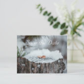 Bewaar de datum - Winter Wedding Aankondigingskaart (Staand voorkant)