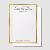 Bewaar de datum Wit en Goud Elegante bruiloft Vellum Uitnodigingen (Offset)